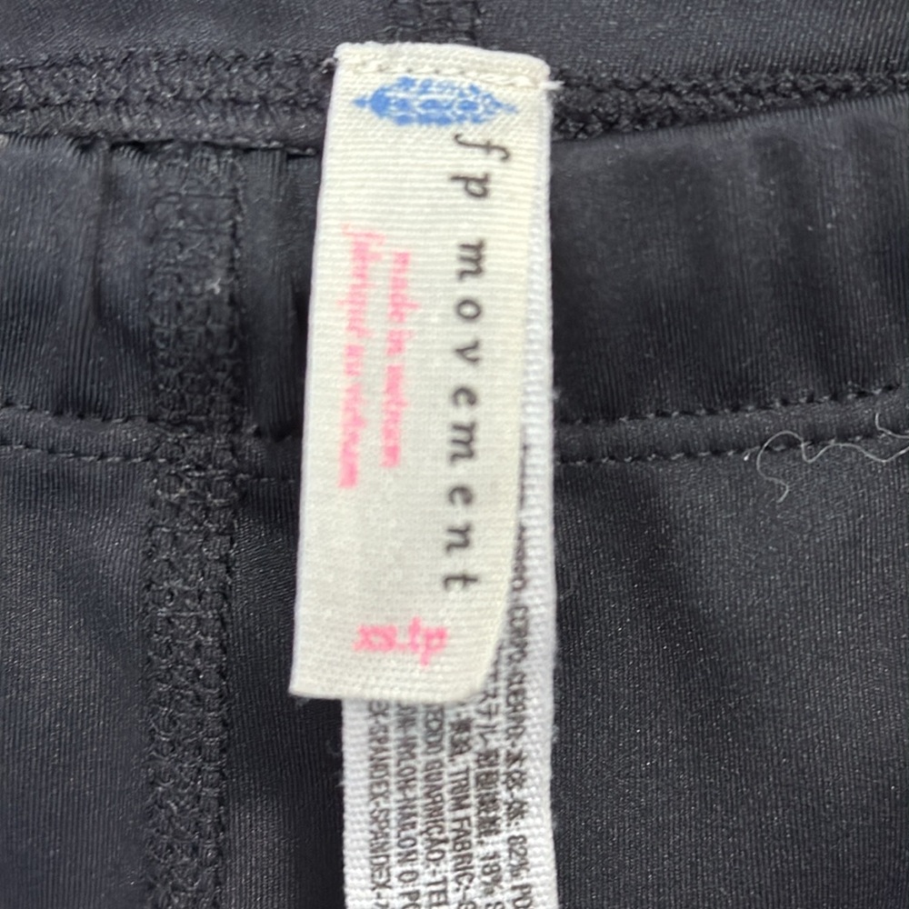 FP Movement Dale leggings Black Track Pants with Red and White Accents - Picture 2 of 9